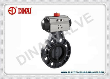 Operazione di plastica PN1.0Mpa JIS/BACCANO/ANSI dell'azionatore pneumatico della valvola a farfalla di PVDF