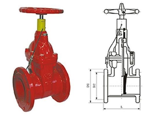 Segnale di particolari antincendio resiliente seduto porta valvola a farfalla pressione 1.0 - 2.5MPa