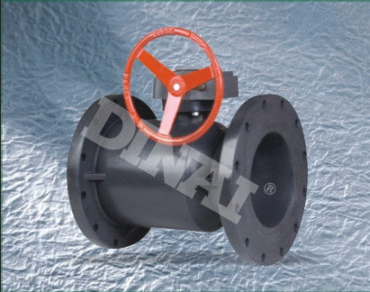 Ingranaggio a vite di plastica della valvola a sfera di RPP, DN15-DN300, bianco/grigio scuro