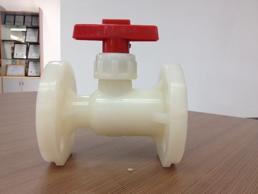 Valvola a sfera di plastica della flangia di PVDF, valvola a sfera della forma di Boddily, ANSI, collegamento della flangia di JIS